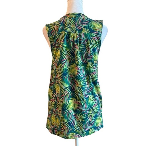 Lands’ End Tropical Print Tank Top Small Tall - Picture 3 of 6